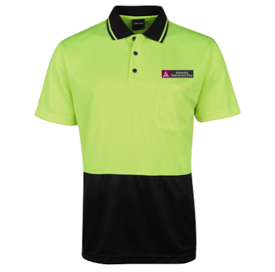 Men's Lime Black S/S Hi Vis Polo