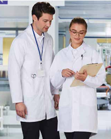 Unisex Long Sleeve Lab Coat - White