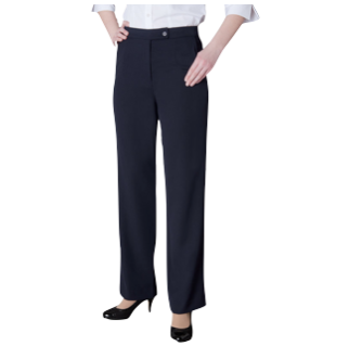 Ladies Navy Flat Front Pants