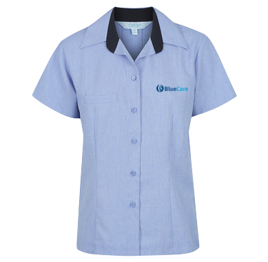 Blue Comfort Blouse Short Sleeve