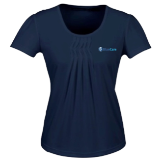 Navy Ruffled Top