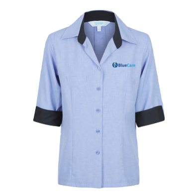 Blue Comfort Blouse 3/4 Sleeve
