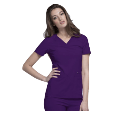 V-Neck Knit Scrub Panel Top