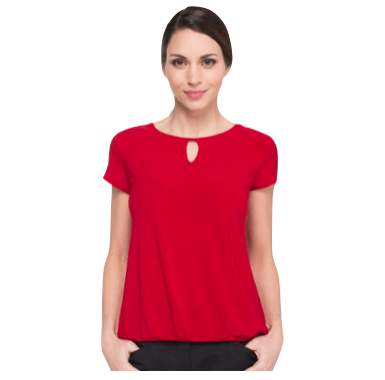 Keyhole neck banded top