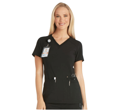 V-neck Scrub Panel Top