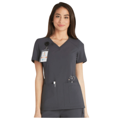 V-neck Scrub Panel Top