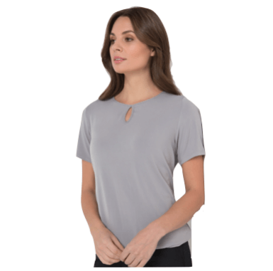 Keyhole neck banded top