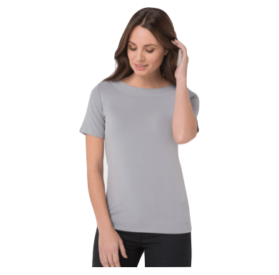 Short sleeve boat neck top
