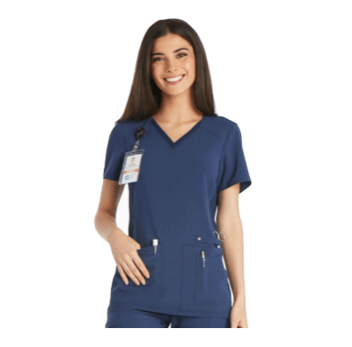 V-neck Scrub Panel Top