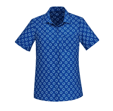 Womens Florence Daisy Print Short Sleeve Shirt