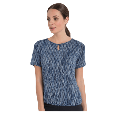 Keyhole neck banded top