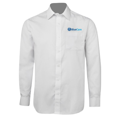 Mens White Comfort Shirt L/S